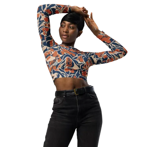 Sienna Bloom on a Long Sleeve Crop Top