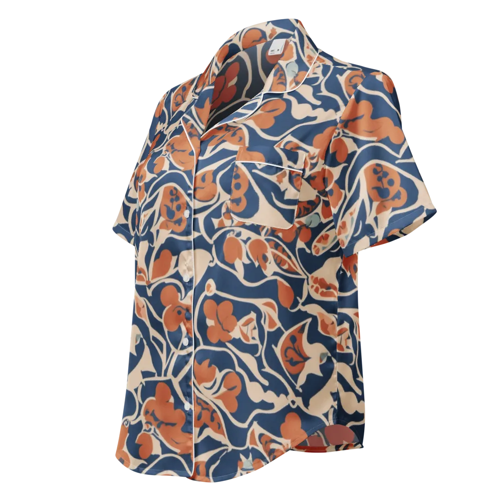 Sienna Bloom on Women's Short Sleeve Pajama Top — Left Front