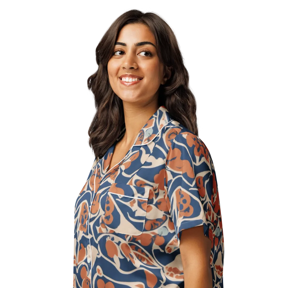 Sienna Bloom on Women's Short Sleeve Pajama Top — Left Front