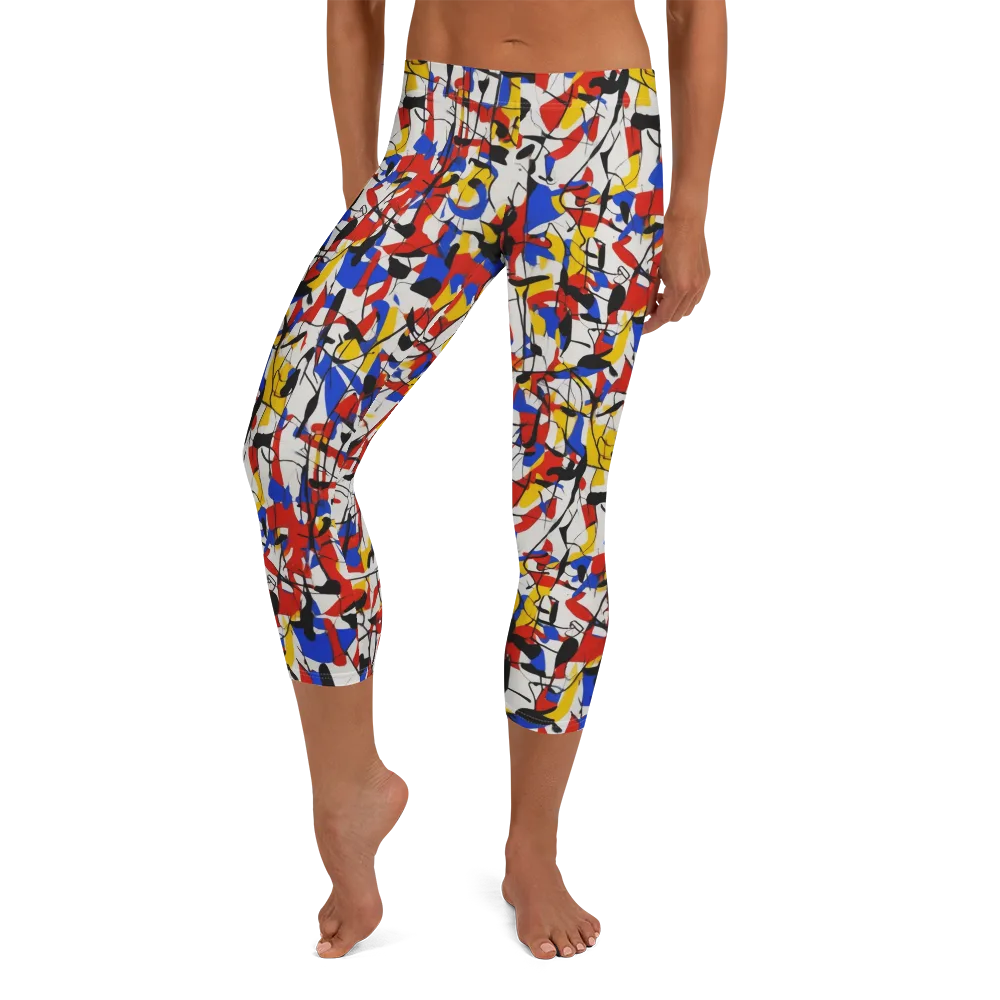 Chromatic Tangent on Capri Leggings — Front