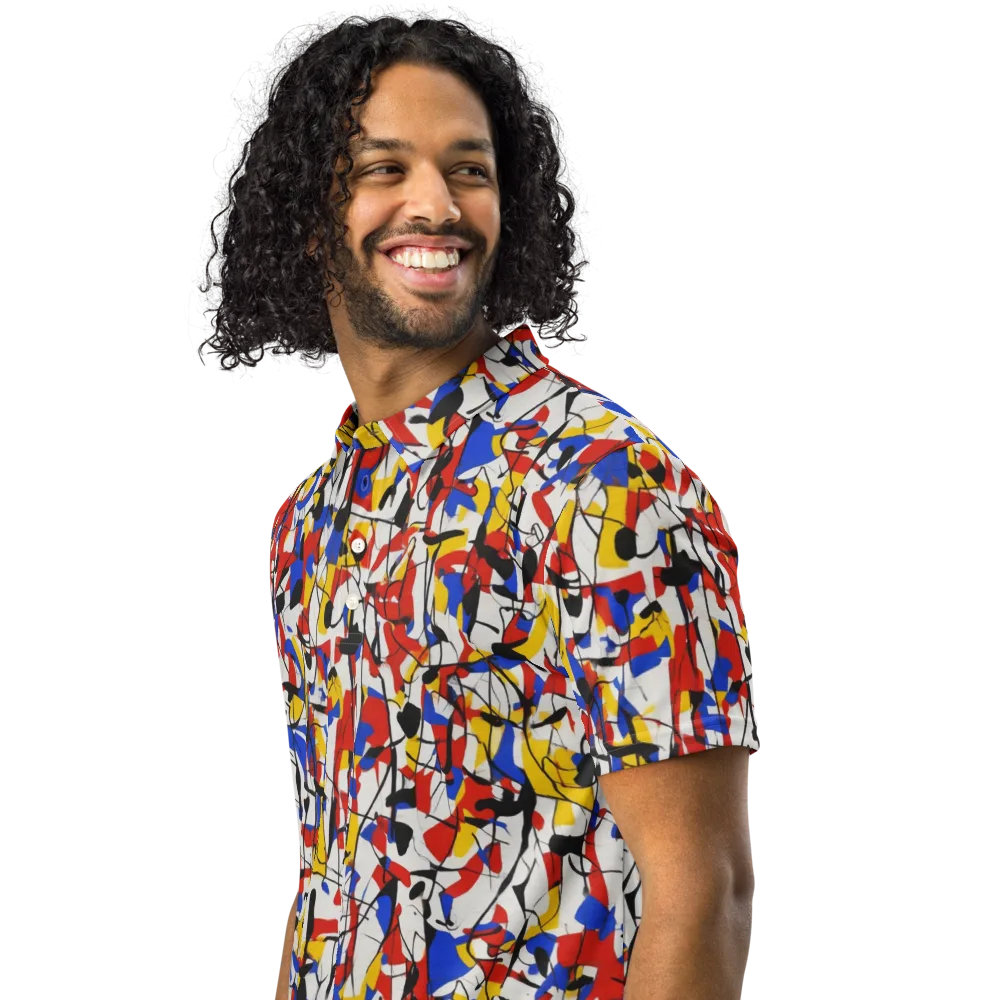 Chromatic Tangent on Men's Slim Fit Polo Shirt — Left Front