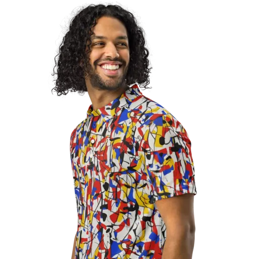 Chromatic Tangent on a Men's Slim Fit Polo Shirt