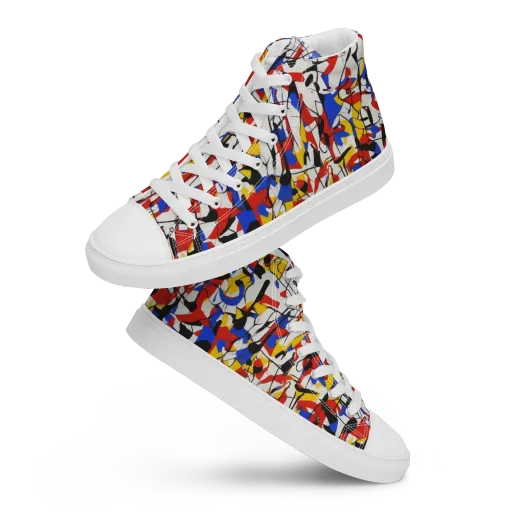 Chromatic Tangent on a Men's High Top Canvas Shoes