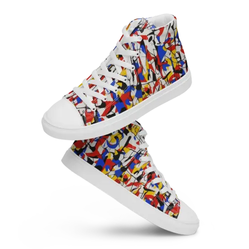 Chromatic Tangent on a Women's High Top Canvas Shoes