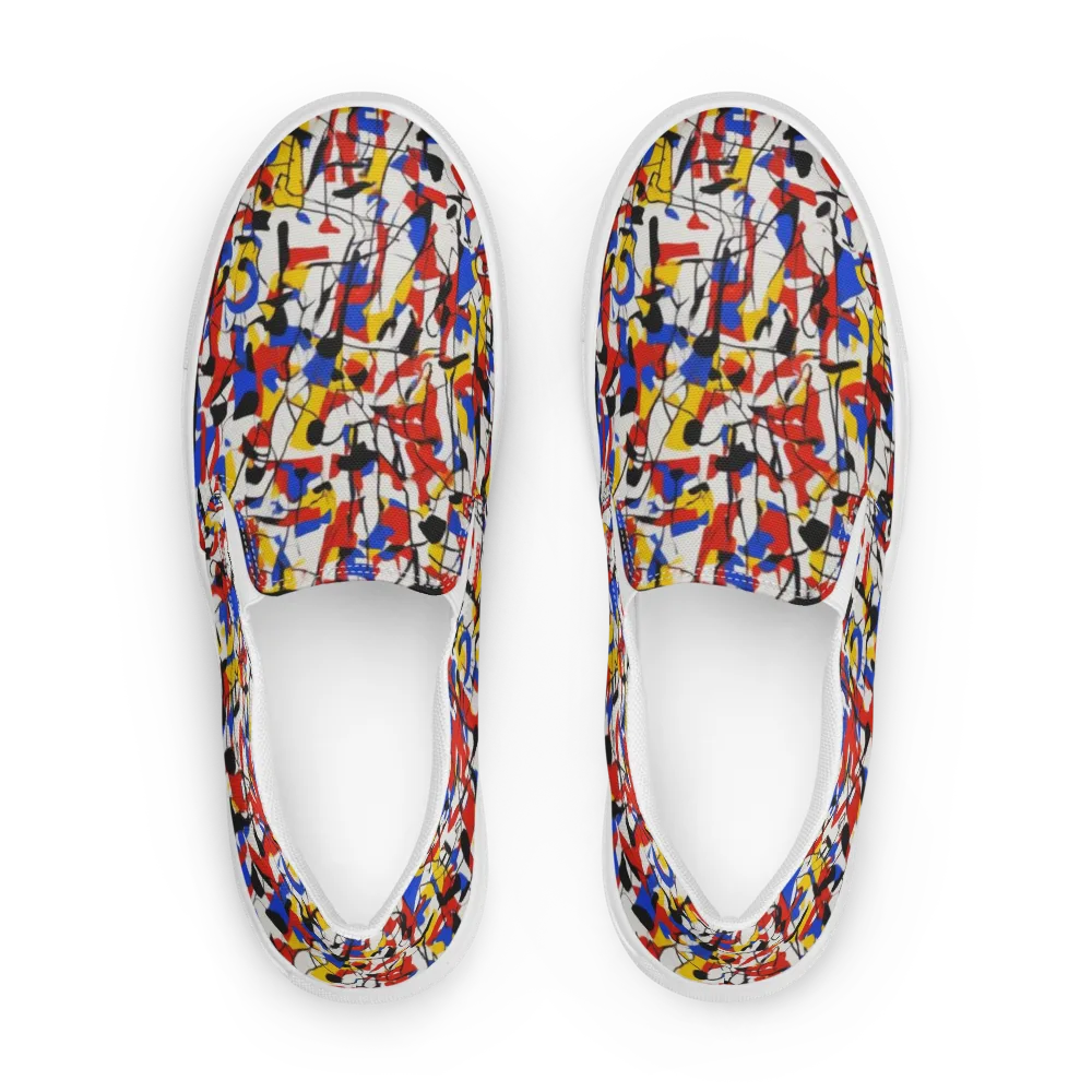 Chromatic Tangent on Men's Slip-On Canvas Shoes — Front