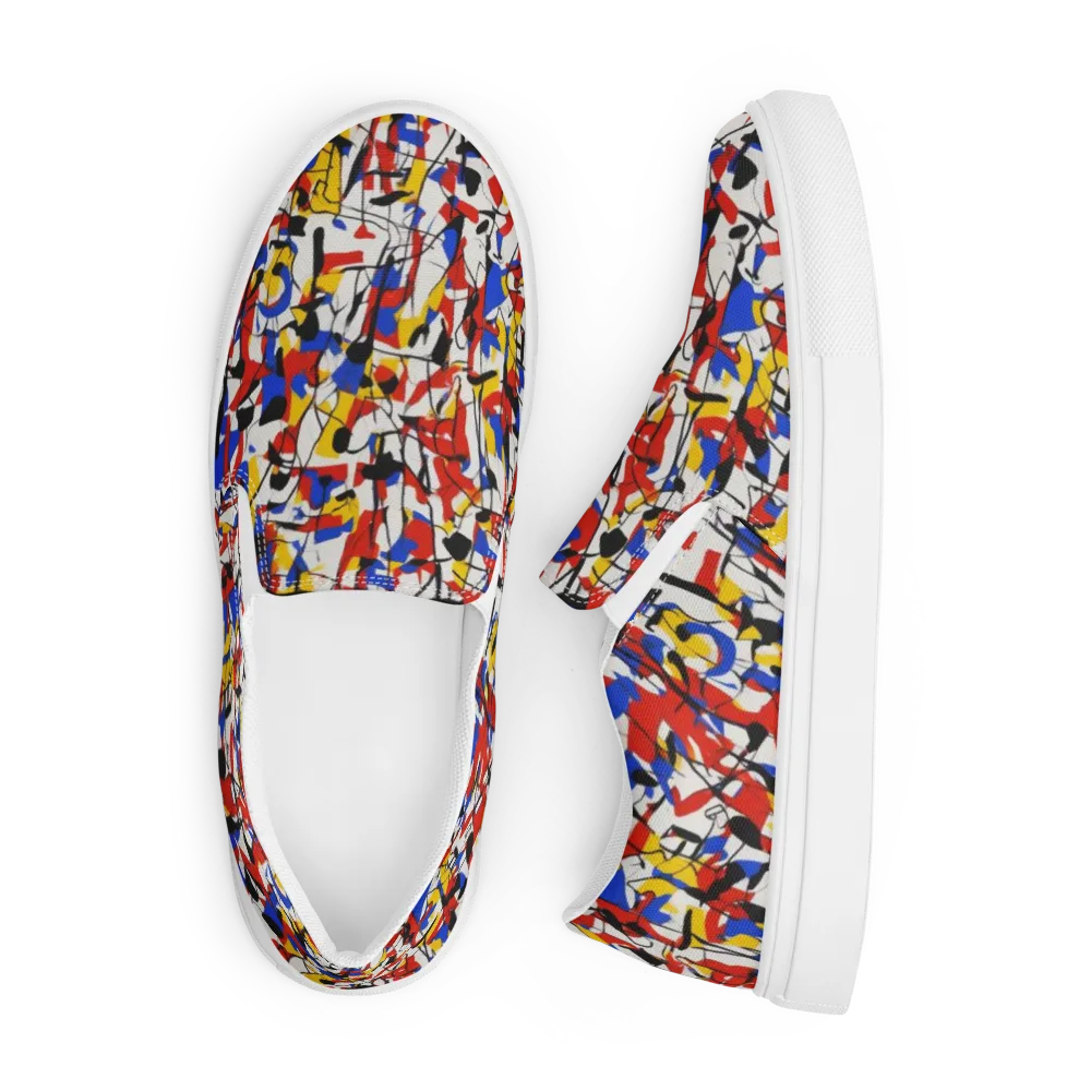 Chromatic Tangent on Men's Slip-On Canvas Shoes — Front
