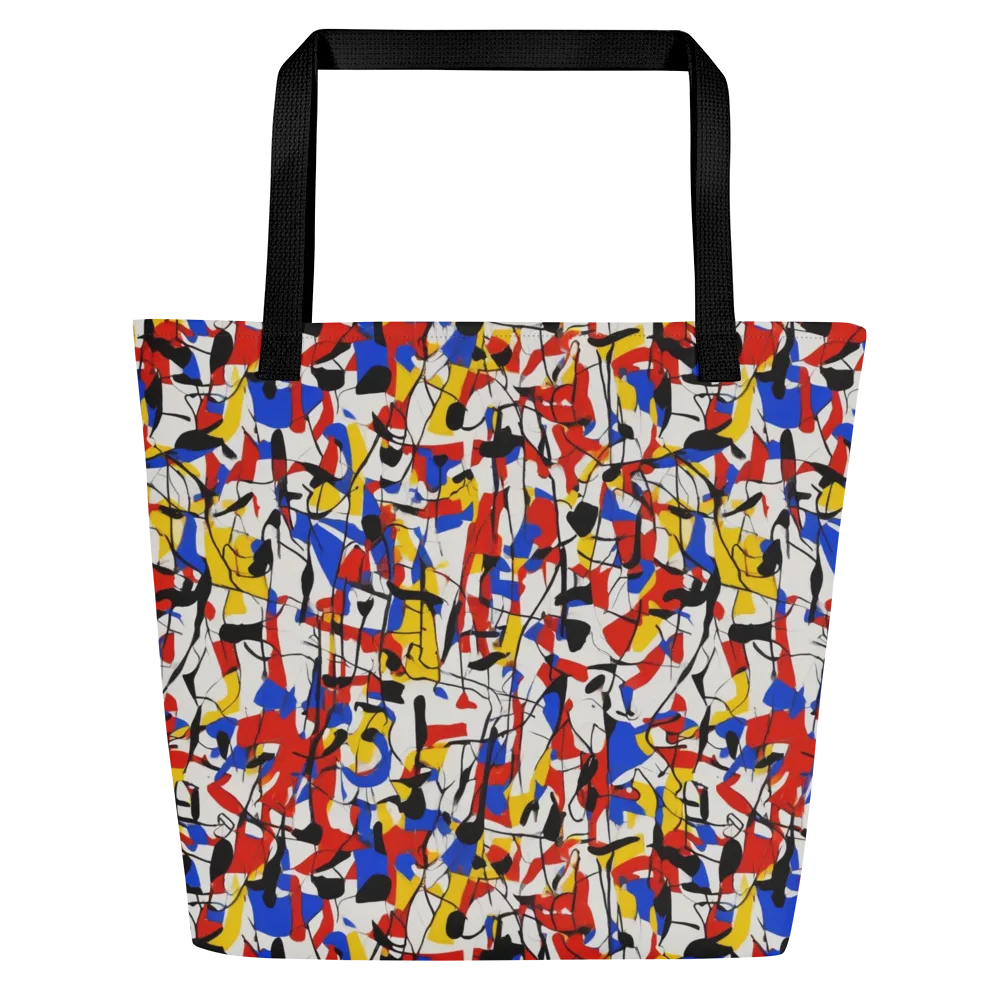 Chromatic Tangent on Large Tote Bag W/ Pocket — Front