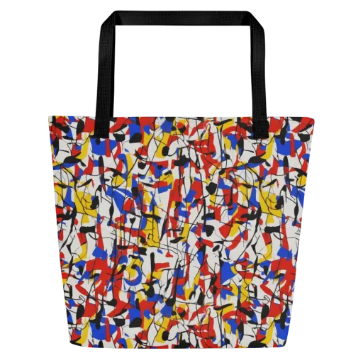 Chromatic Tangent on a Large Tote Bag W/ Pocket