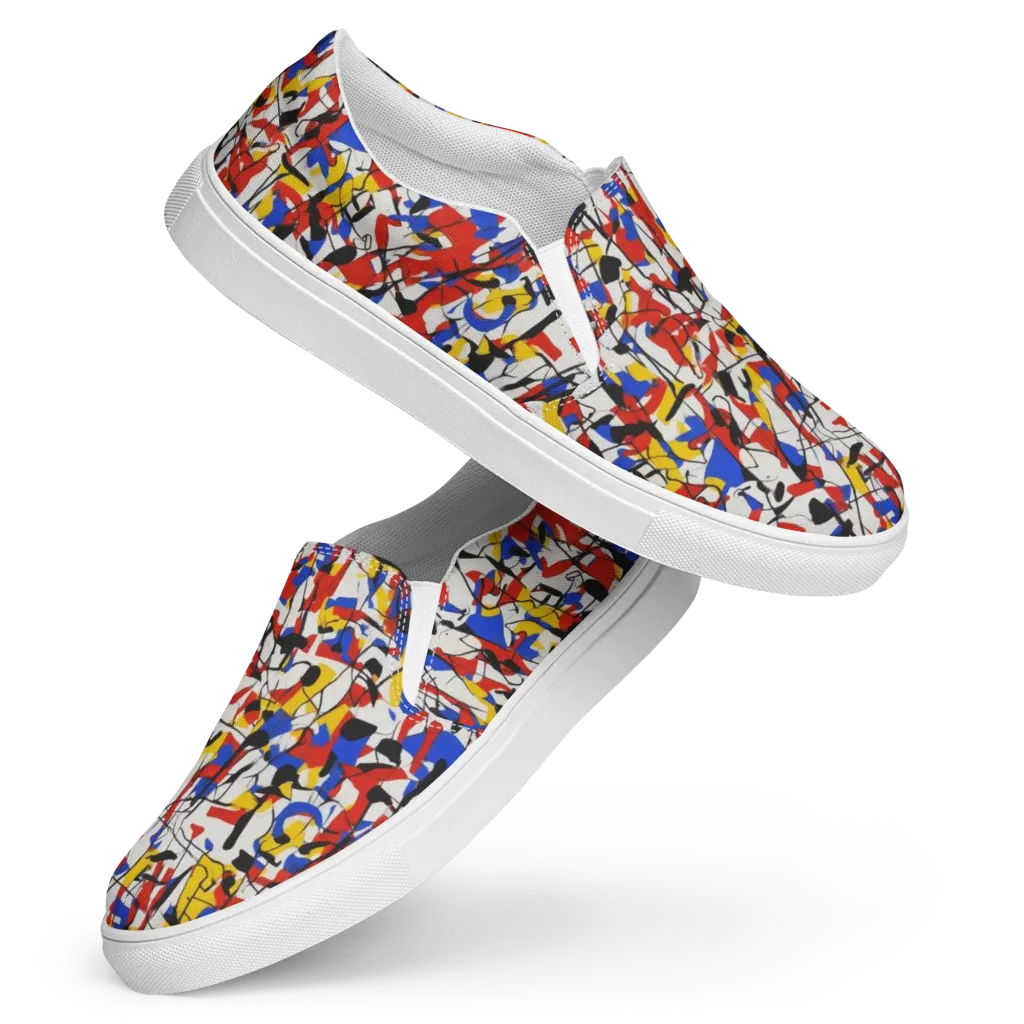 Chromatic Tangent on Women's Slip-On Canvas Shoes — Front