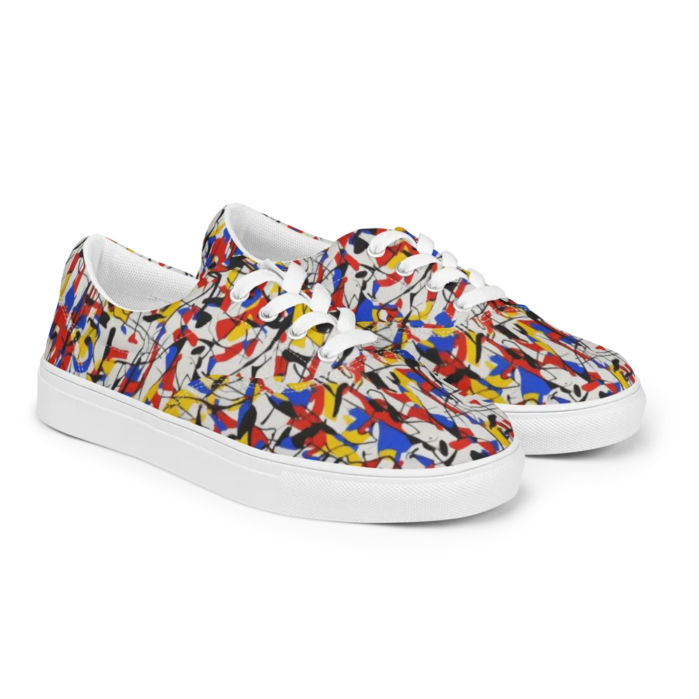Chromatic Tangent on Men's Lace-Up Canvas Shoes — Right Front