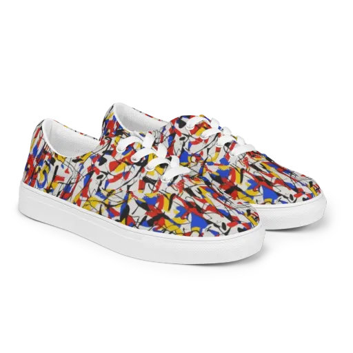 Chromatic Tangent on a Men's Lace-Up Canvas Shoes