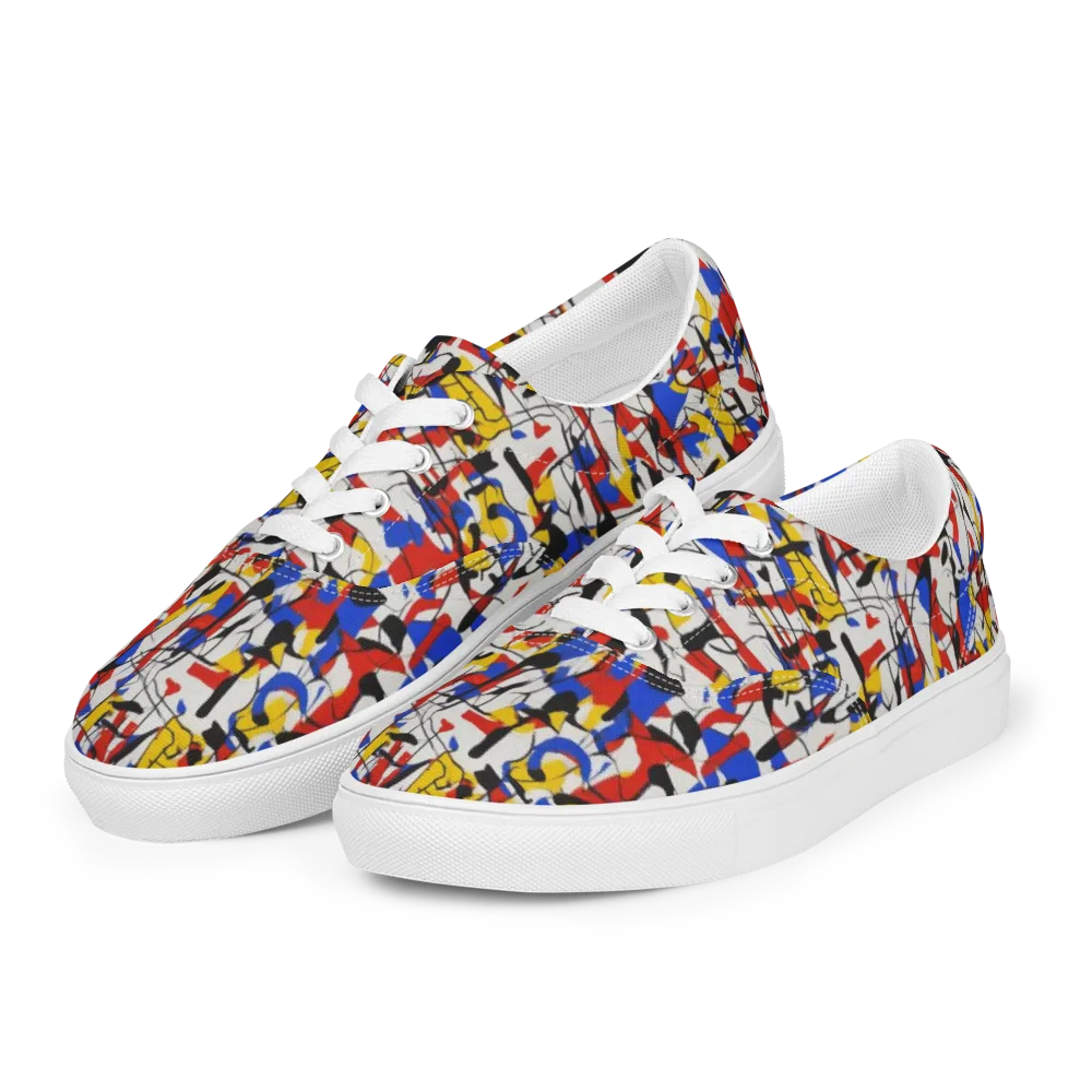 Chromatic Tangent on Men's Lace-Up Canvas Shoes — Left Front