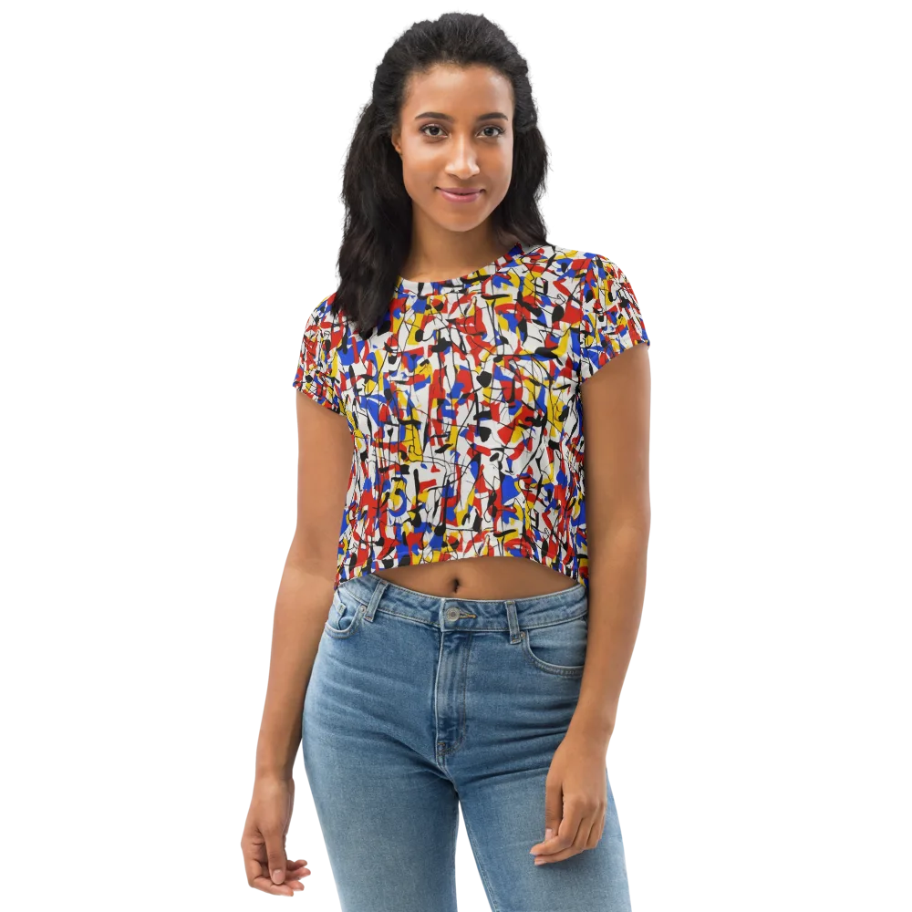 Chromatic Tangent on Crop Tee — Front