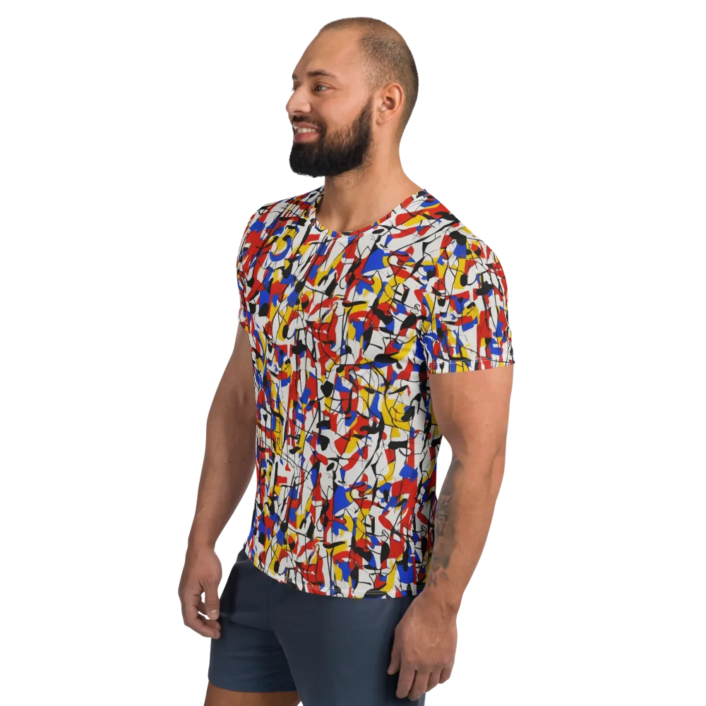 Chromatic Tangent on Men's Athletic T-Shirt — Left