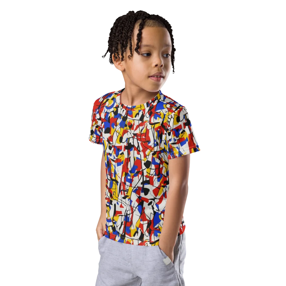Chromatic Tangent on Kids Crew Neck T-Shirt — Left Front