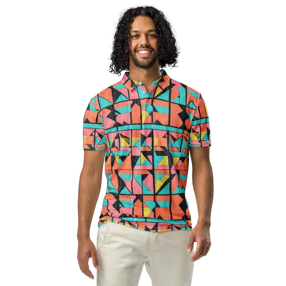 Prism Workshop on Men's Slim Fit Polo Shirt — Front