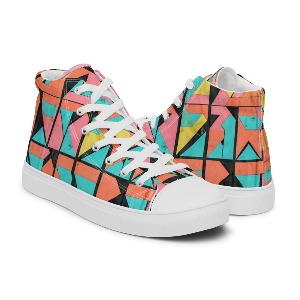 Prism Workshop on Men's High Top Canvas Shoes — Right