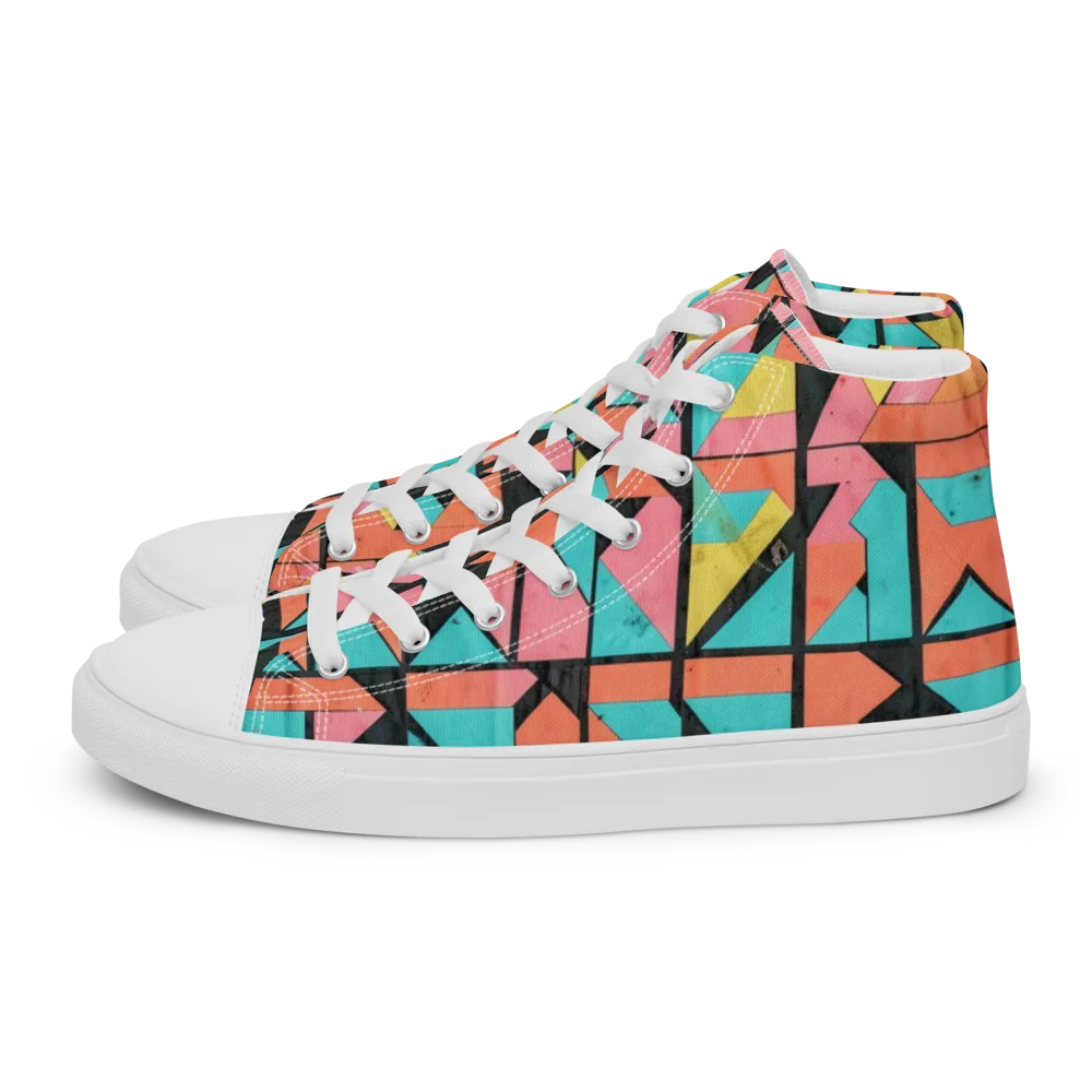 Prism Workshop on Women's High Top Canvas Shoes — Left