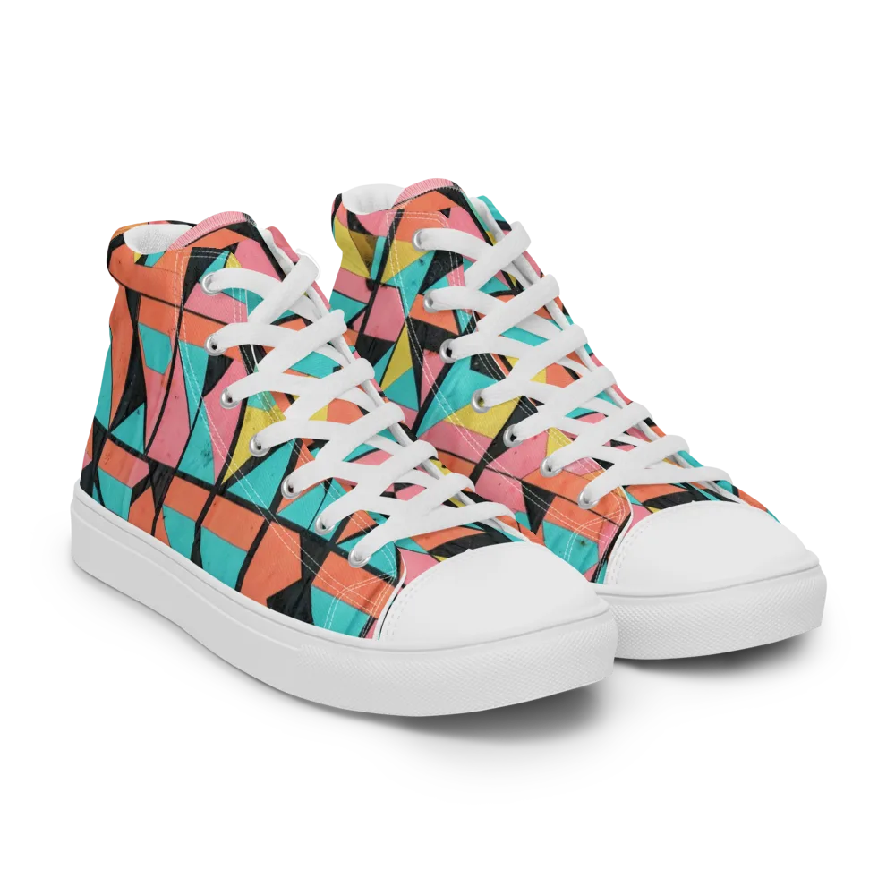 Prism Workshop on Women's High Top Canvas Shoes — Right Front