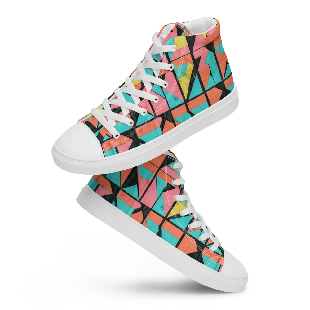 Prism Workshop on Women's High Top Canvas Shoes — Front
