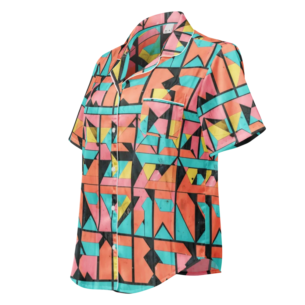 Prism Workshop on Women's Short Sleeve Pajama Top — Left Front