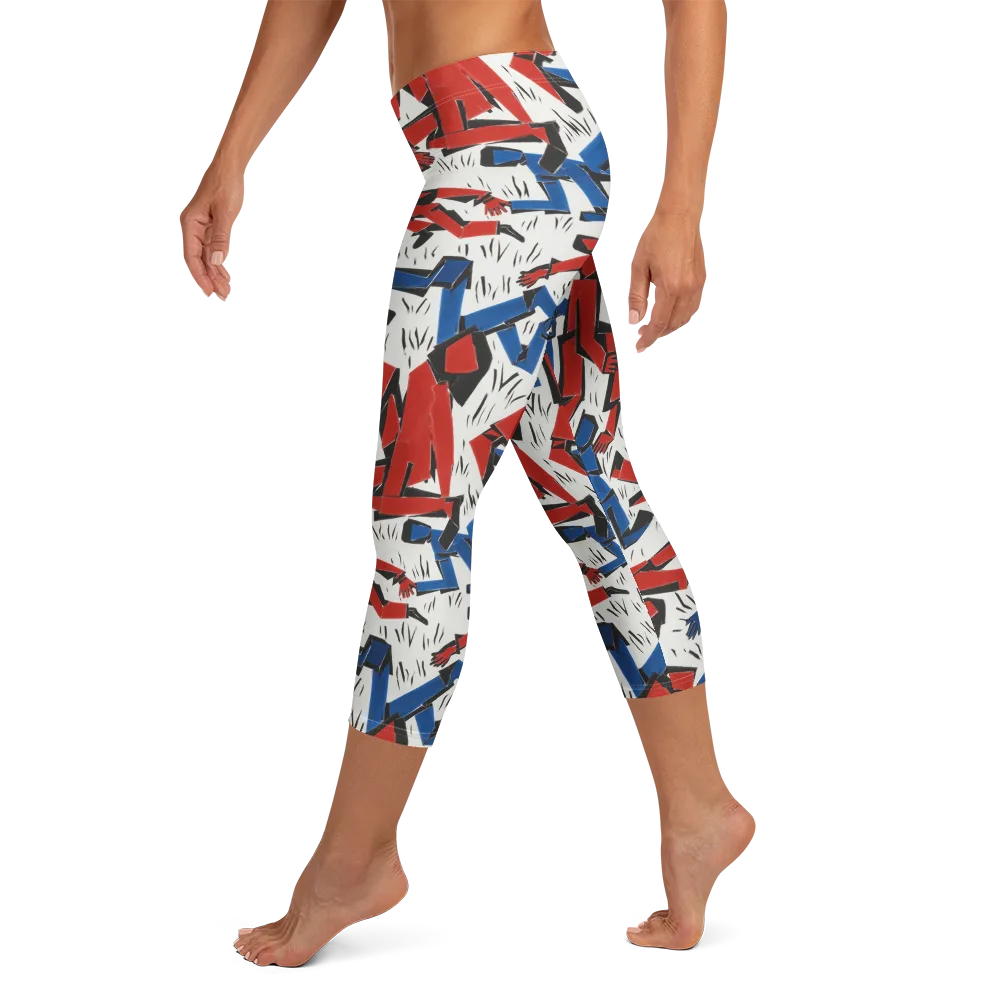 Redline Rhapsody on Capri Leggings — Left