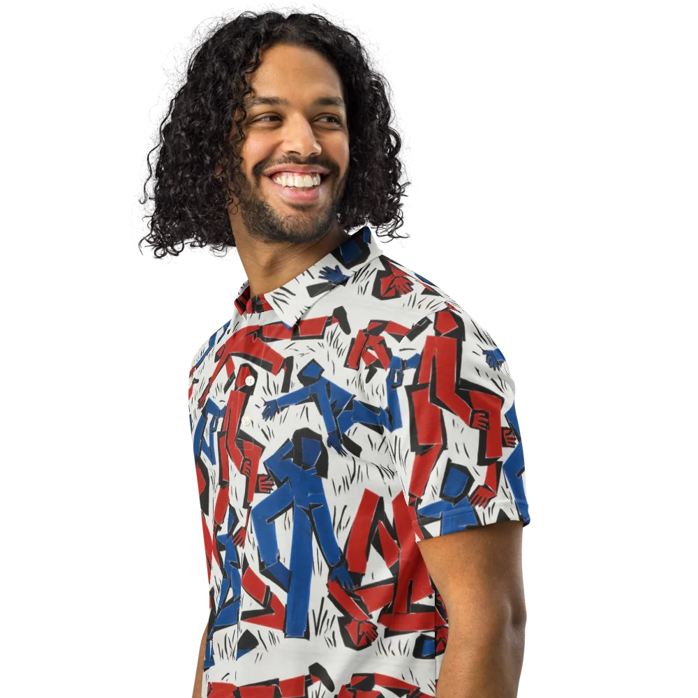Redline Rhapsody on Men's Slim Fit Polo Shirt — Left Front