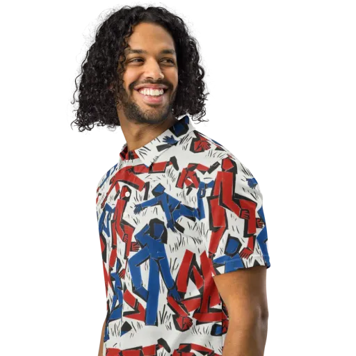 Redline Rhapsody on a Men's Slim Fit Polo Shirt