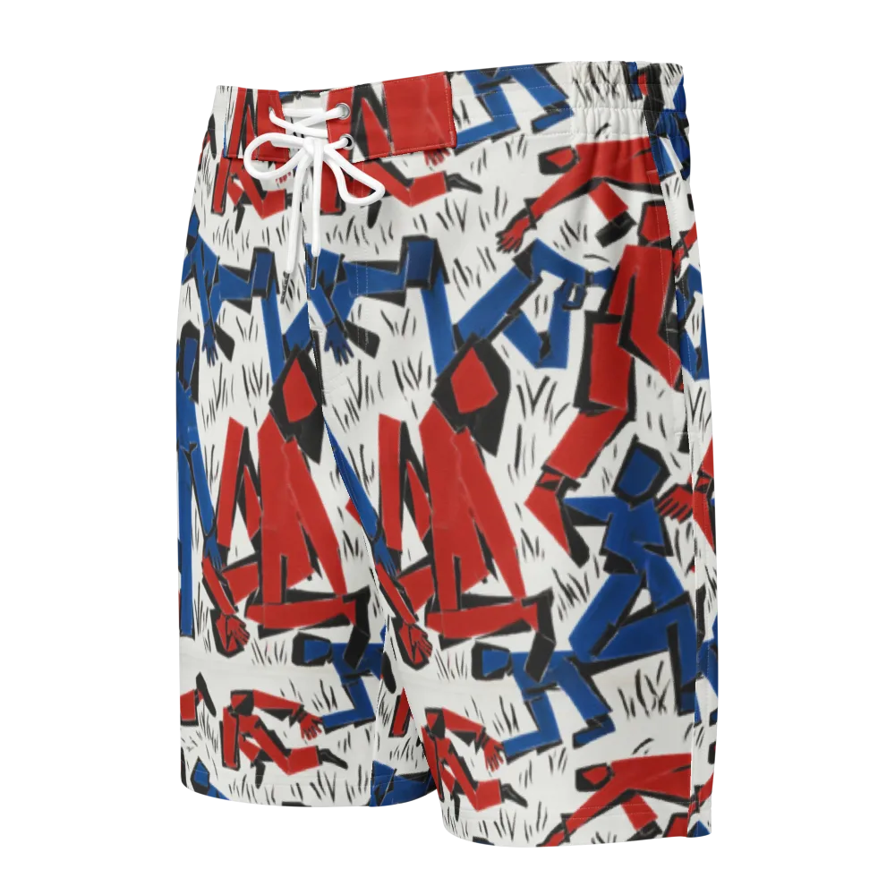 Redline Rhapsody on Men's Board Shorts — Front