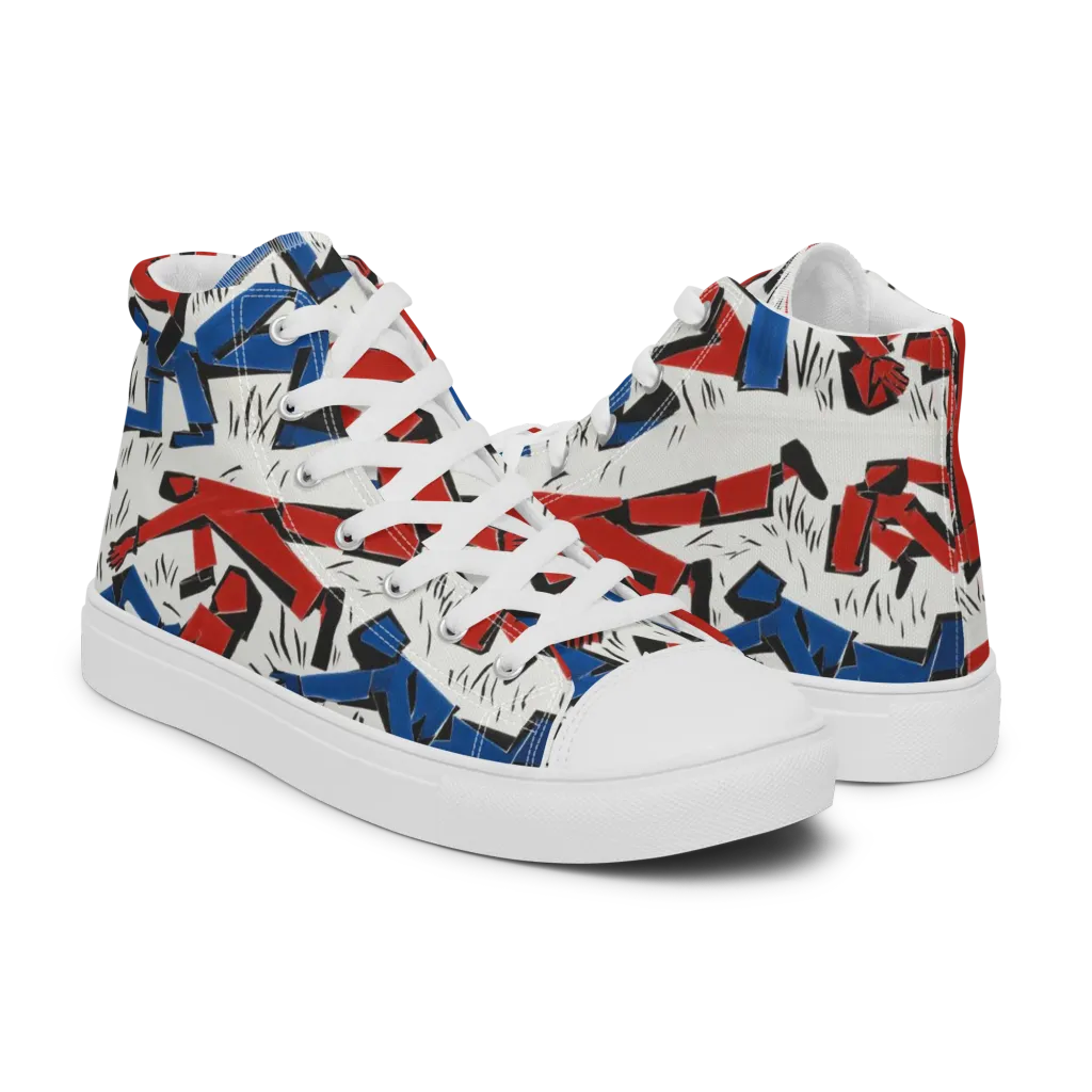 Redline Rhapsody on Men's High Top Canvas Shoes — Right
