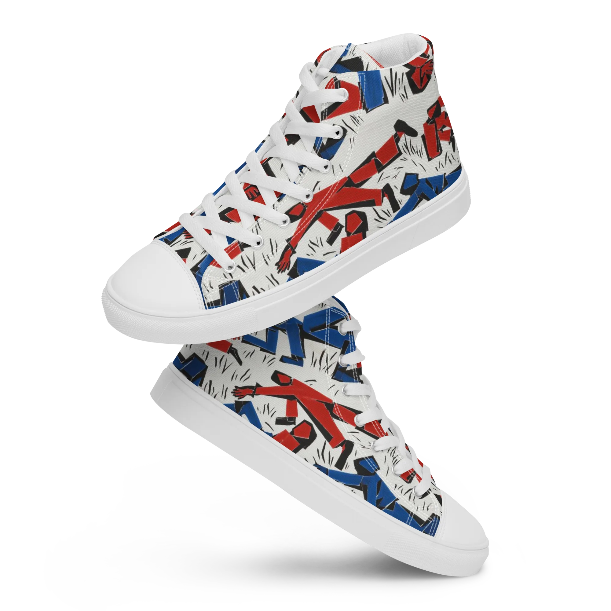 Redline Rhapsody on Men's High Top Canvas Shoes — Front