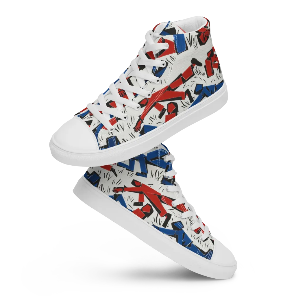 Redline Rhapsody on Men's High Top Canvas Shoes — Front