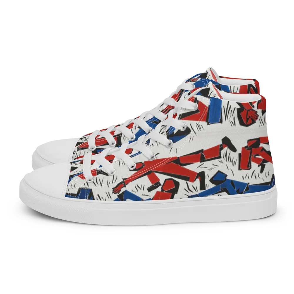 Redline Rhapsody on Women's High Top Canvas Shoes — Left