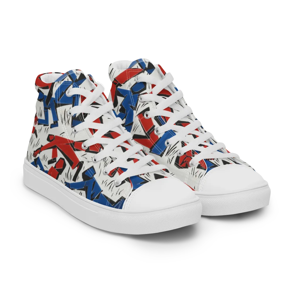 Redline Rhapsody on Women's High Top Canvas Shoes — Right Front