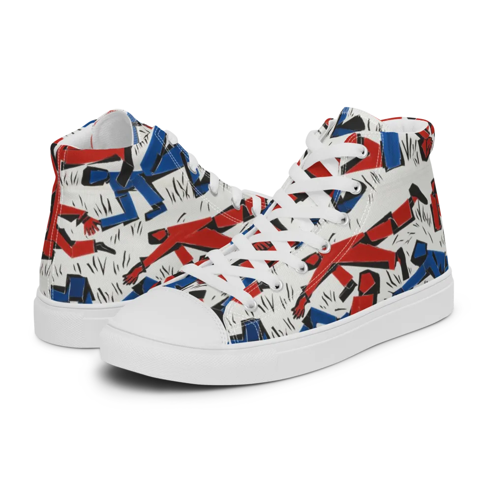 Redline Rhapsody on Women's High Top Canvas Shoes — Left