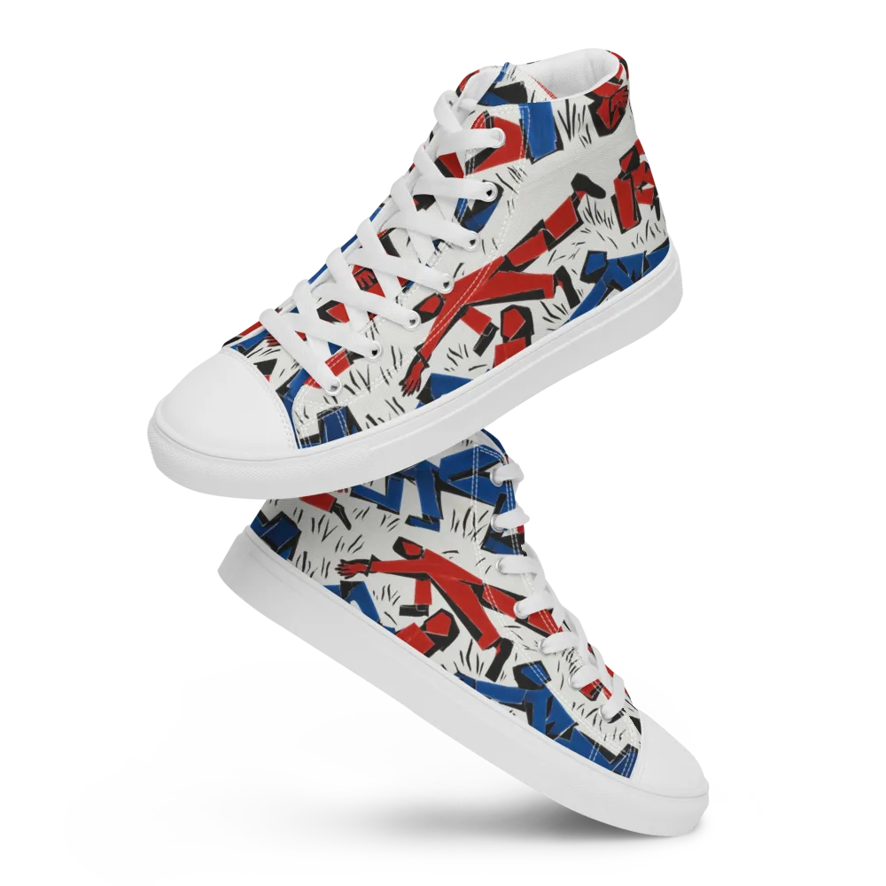 Redline Rhapsody on Women's High Top Canvas Shoes — Front
