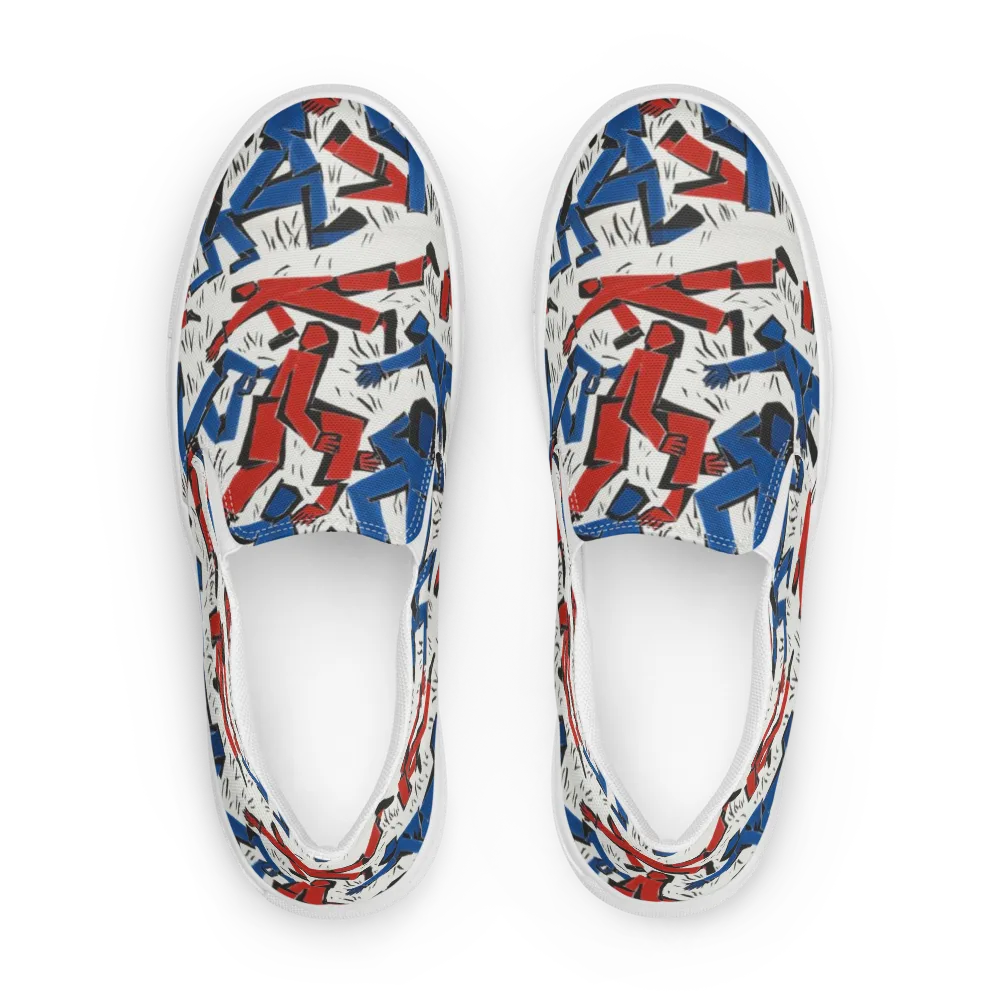 Redline Rhapsody on Men's Slip-On Canvas Shoes — Front