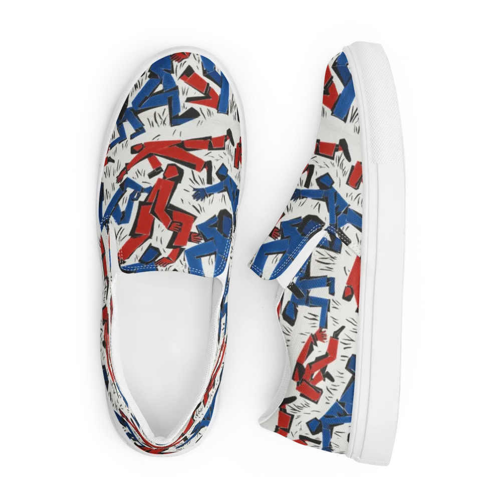 Redline Rhapsody on Men's Slip-On Canvas Shoes — Front
