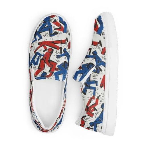 Redline Rhapsody on a Men's Slip-On Canvas Shoes