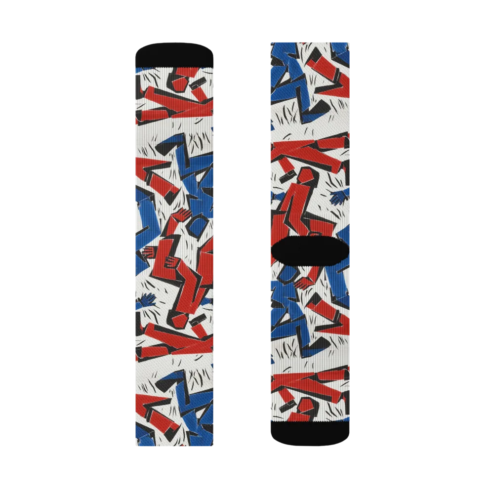 Redline Rhapsody on Socks — Left Sock
