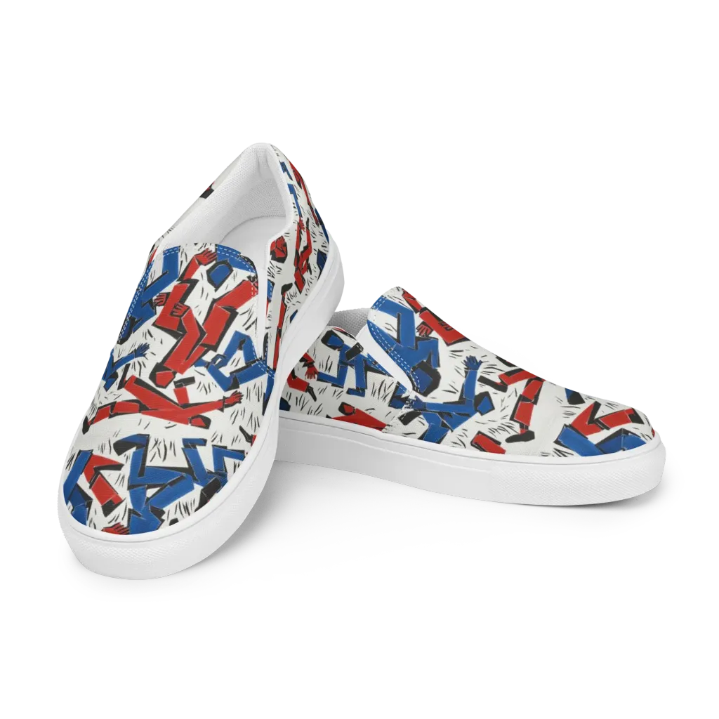 Redline Rhapsody on Women's Slip-On Canvas Shoes — Left Front