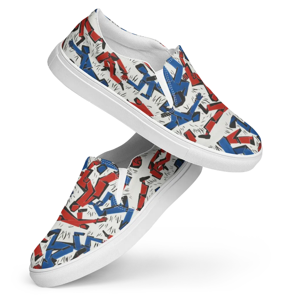 Redline Rhapsody on Women's Slip-On Canvas Shoes — Front