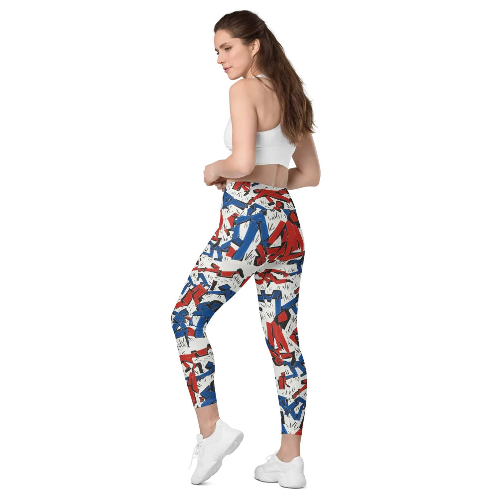 Redline Rhapsody on Leggings with Pockets — Left Back