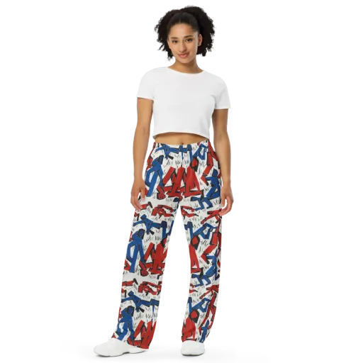 Redline Rhapsody on a Wide-Leg Pants
