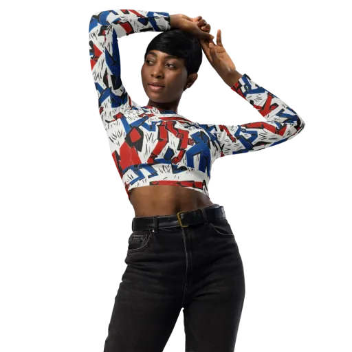 Redline Rhapsody on a Long Sleeve Crop Top