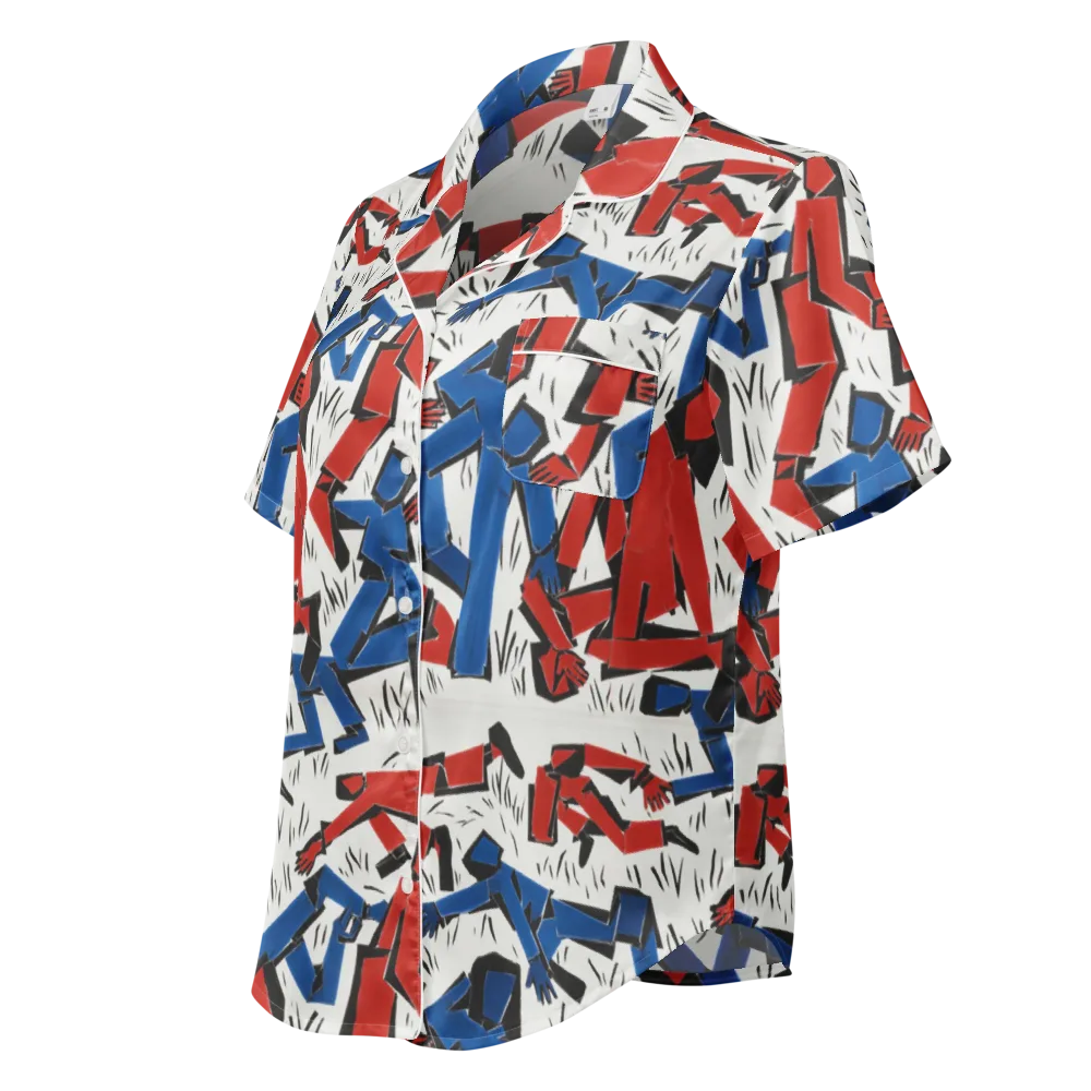 Redline Rhapsody on Women's Short Sleeve Pajama Top — Left Front