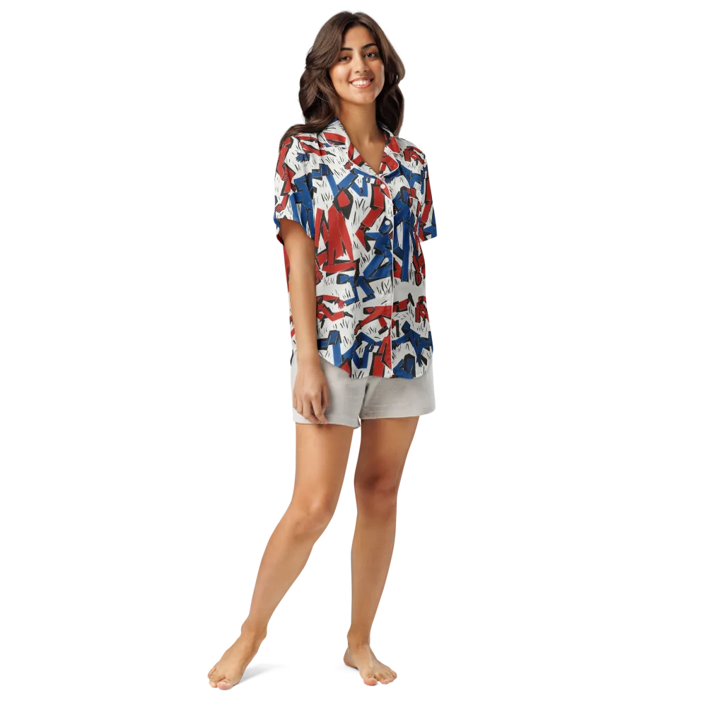 Redline Rhapsody on Women's Short Sleeve Pajama Top — Front
