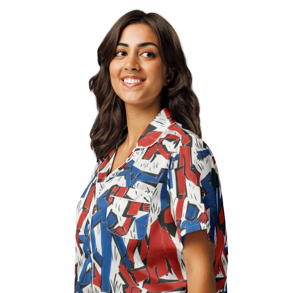 Redline Rhapsody on Women's Short Sleeve Pajama Top — Left Front