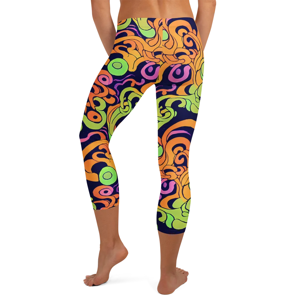 Acid Spiral on Capri Leggings — Back