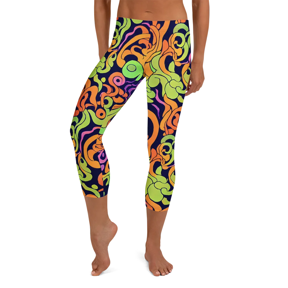 Acid Spiral on Capri Leggings — Front